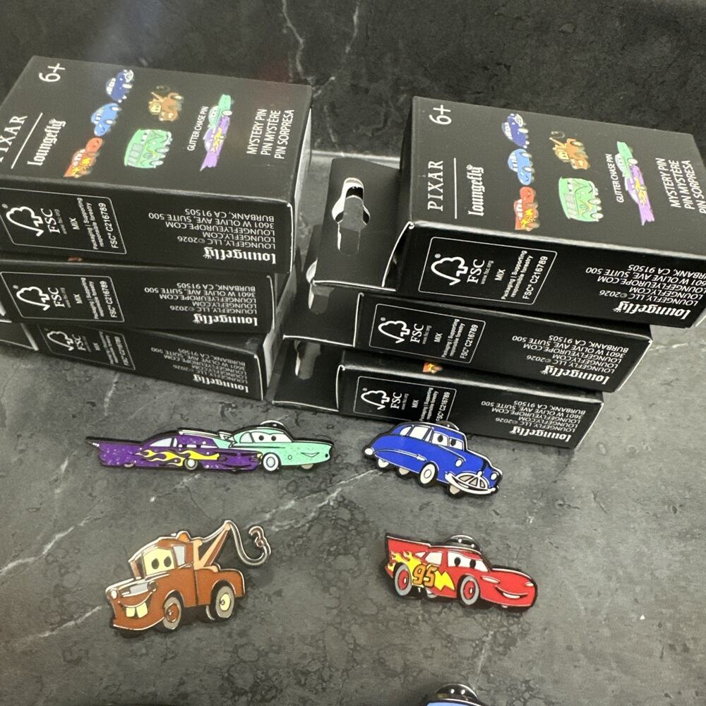 Set of 6 w/ Chaser - Disney Loungefly Pixar Cars Ramone Flo Chaser Pin Mater - Picture 4 of 5